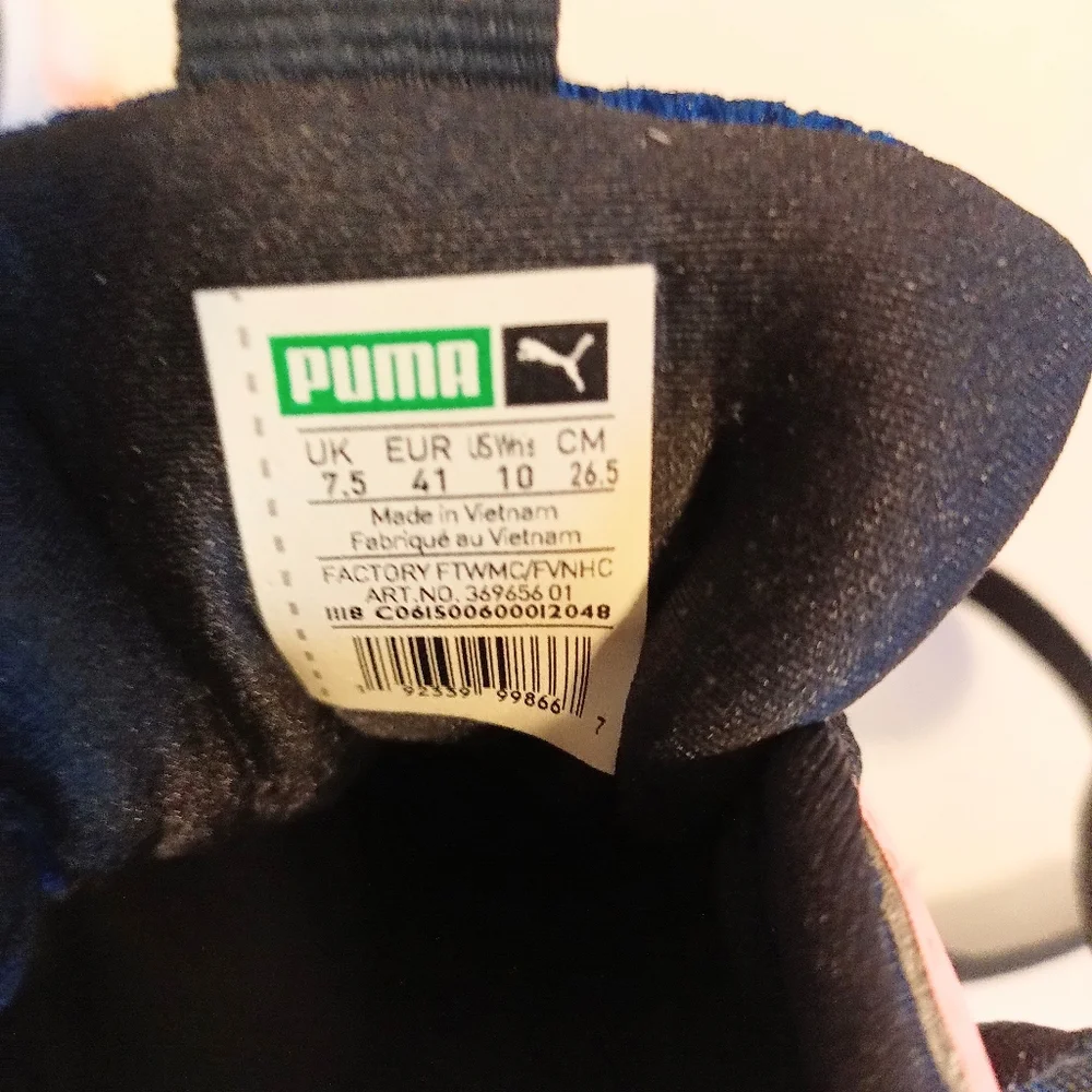 Puma Nova size 10 Black and pink Girl power